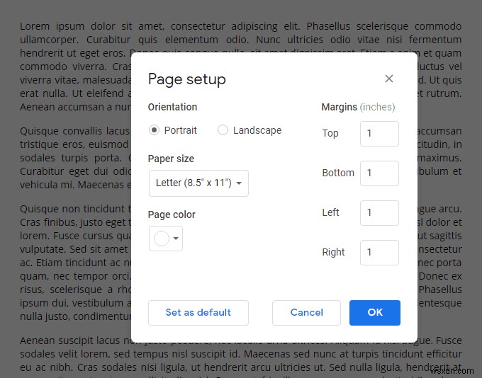 Google डॉक्स में लैंडस्केप ओरिएंटेशन में बदलें 
