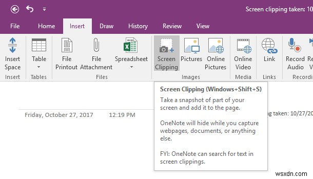 OneNote का उपयोग करके स्क्रीनशॉट कैसे लें और डालें