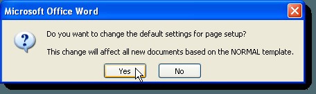नए वर्ड दस्तावेज़ों में प्रयुक्त डिफ़ॉल्ट मार्जिन बदलें