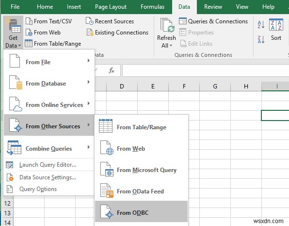 Excel को MySQL से कनेक्ट करना