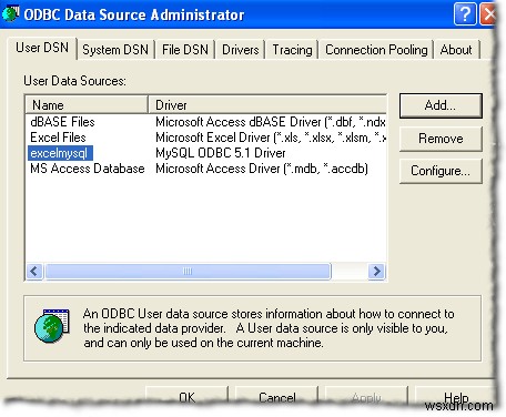 Excel को MySQL से कनेक्ट करना