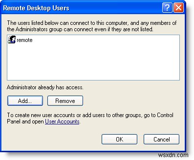 Windows XP या Windows Server 2003 कंप्यूटर को दूरस्थ रूप से एक्सेस करना 