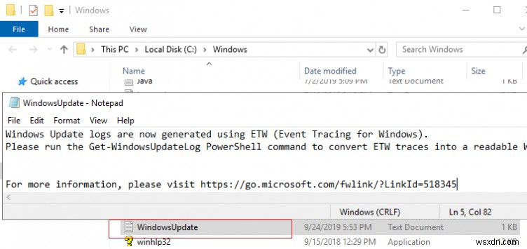 Windows 10 / Windows Server 2016 पर WindowsUpdate.log को कैसे देखें और पार्स करें? 