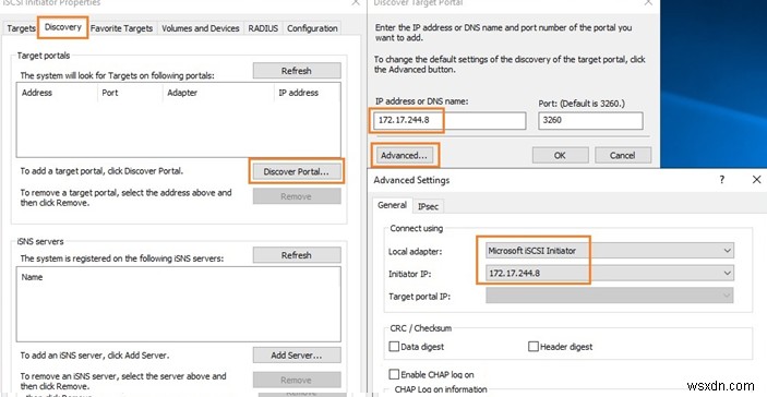 Windows सर्वर पर iSCSI डिस्क को कैसे कॉन्फ़िगर और कनेक्ट करें? 