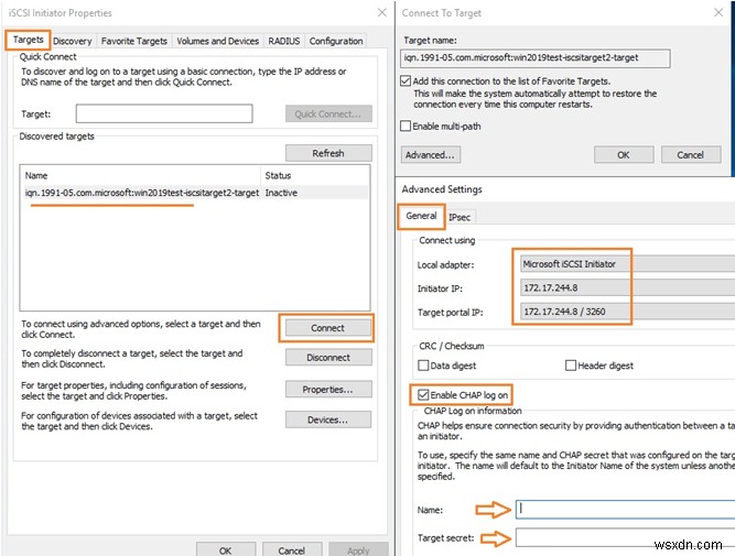 Windows सर्वर पर iSCSI डिस्क को कैसे कॉन्फ़िगर और कनेक्ट करें? 