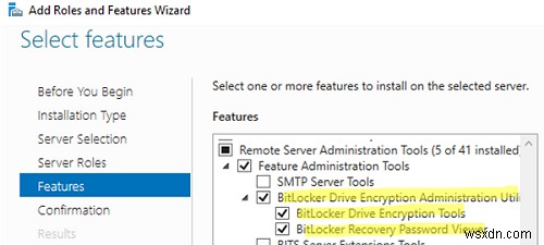 सक्रिय निर्देशिका में BitLocker पुनर्प्राप्ति कुंजी संग्रहीत करना 