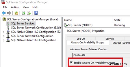 SQL सर्वर पर हमेशा-चालू उच्च उपलब्धता समूहों को कॉन्फ़िगर करना 