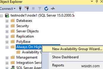 SQL सर्वर पर हमेशा-चालू उच्च उपलब्धता समूहों को कॉन्फ़िगर करना 