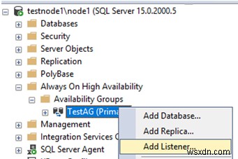 SQL सर्वर पर हमेशा-चालू उच्च उपलब्धता समूहों को कॉन्फ़िगर करना 