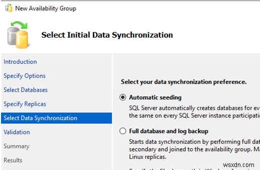 SQL सर्वर पर हमेशा-चालू उच्च उपलब्धता समूहों को कॉन्फ़िगर करना 