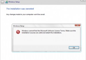 Windows Microsoft सॉफ़्टवेयर लाइसेंस शर्तें नहीं ढूँढ सकता 