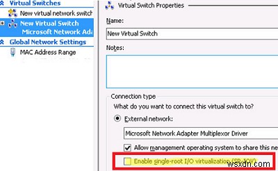 Windows सर्वर पर हाइपर-V वर्चुअल मशीन के लिए SR-IOV कॉन्फ़िगर करें 