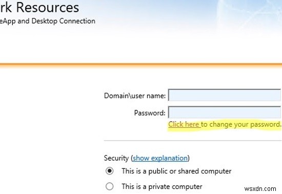 विंडोज सर्वर पर रिमोट डेस्कटॉप वेब एक्सेस के जरिए एक्सपायर्ड पासवर्ड कैसे बदलें? 