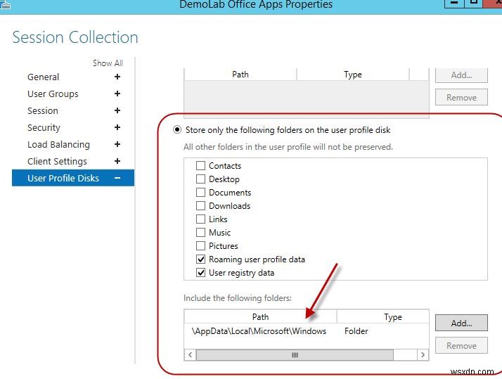 Windows Server 2012 R2 / 2016 RDS पर उपयोगकर्ता प्रोफ़ाइल डिस्क 
