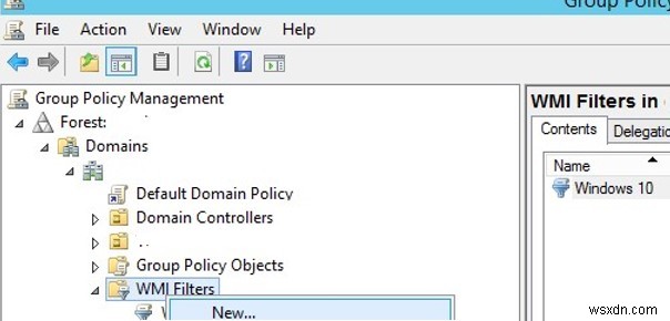 WMI फ़िल्टरिंग के साथ समूह नीति को प्रतिबंधित करना 