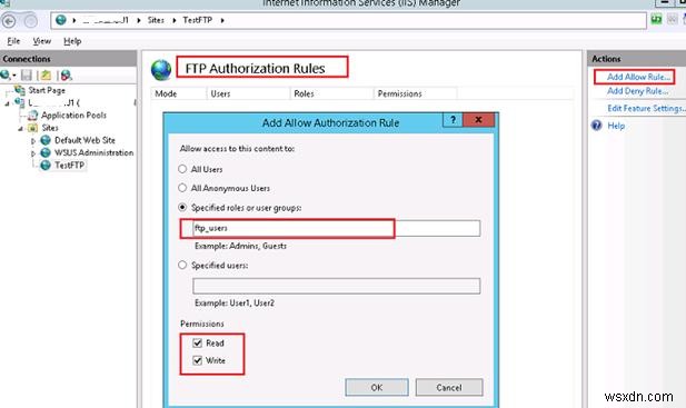 Windows Server 2016/2012 R2 पर उपयोगकर्ता अलगाव के साथ FTP सर्वर को कॉन्फ़िगर करना 