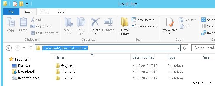 Windows Server 2016/2012 R2 पर उपयोगकर्ता अलगाव के साथ FTP सर्वर को कॉन्फ़िगर करना 