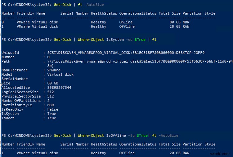 Windows PowerShell के साथ डिस्क और विभाजन प्रबंधन 