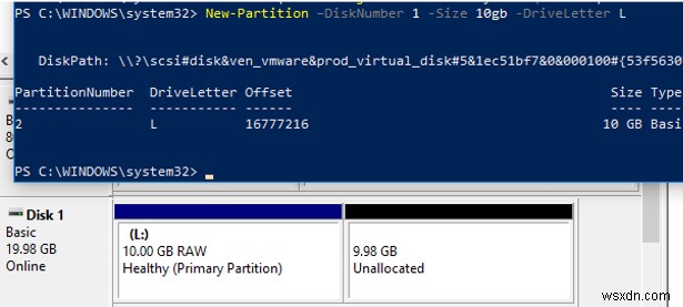 Windows PowerShell के साथ डिस्क और विभाजन प्रबंधन 