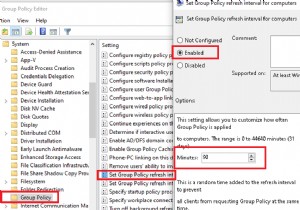 Windows डोमेन कंप्यूटर पर समूह नीति सेटिंग अपडेट करना 