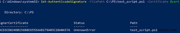 कोड साइनिंग सर्टिफिकेट के साथ पॉवरशेल स्क्रिप्ट (PS1) कैसे साइन करें? 