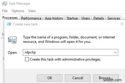 दूरस्थ डेस्कटॉप (RDP) क्लिपबोर्ड के माध्यम से कॉपी और पेस्ट नहीं कर सकते 