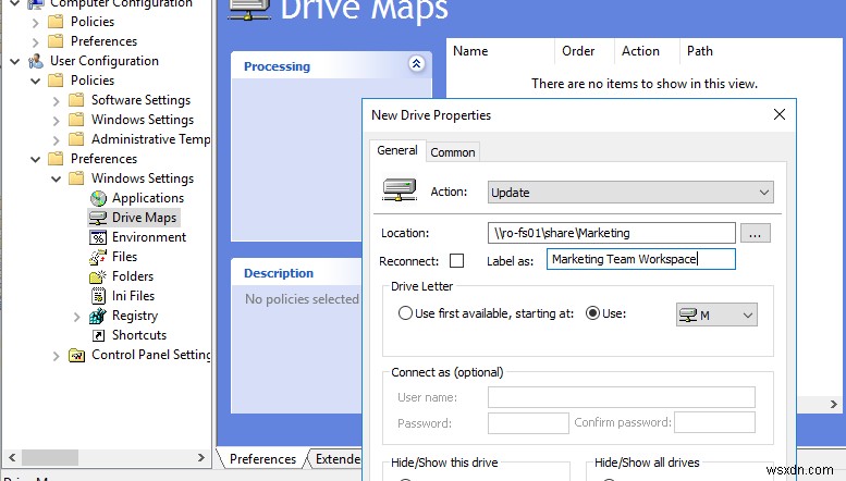 समूह नीति के साथ नेटवर्क ड्राइव (साझा फ़ोल्डर) को कैसे मैप करें? 