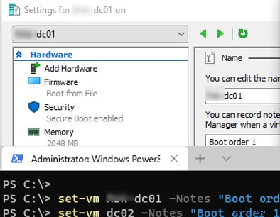 हाइपर-V:VMs के स्वचालित स्टार्टअप और बूट ऑर्डर को कॉन्फ़िगर करना 