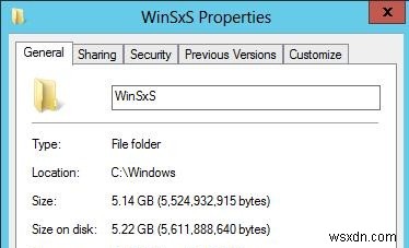 Windows Server 2012 में WinSXS फ़ोल्डर की सुरक्षित सफाई 