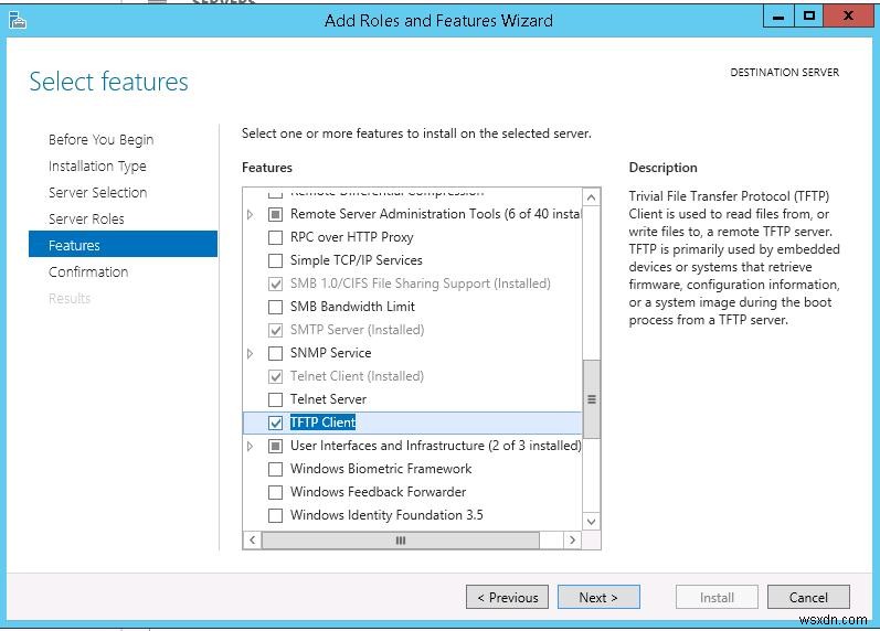 Windows Server 2012 R2 पर TFTP सर्वर कैसे स्थापित करें 