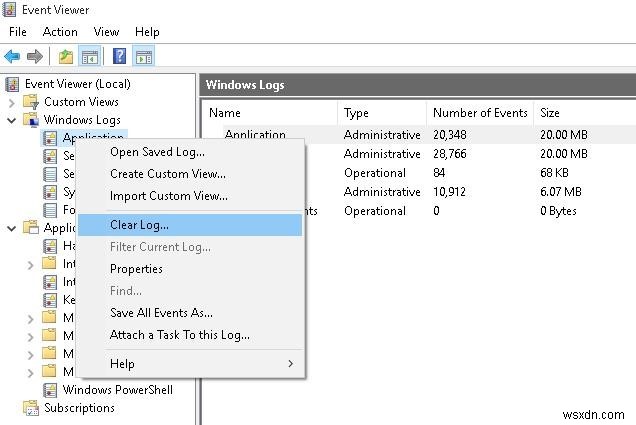PowerShell या Wevtutil का उपयोग करके Windows ईवेंट लॉग को कैसे साफ़ करें 