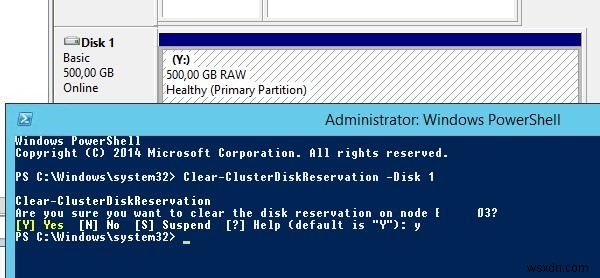 अनुरोधित संसाधन उपयोग में है:Windows Server 2012 R2 में क्लस्टर डिस्क त्रुटि 