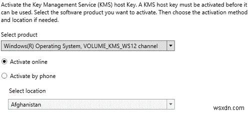 Windows Server 2012 R2 पर KMS सर्वर स्थापित करना 