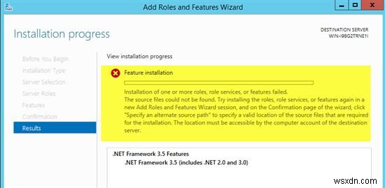 Windows Server 2012 R2 पर .NET Framework 3.5 कैसे स्थापित करें 