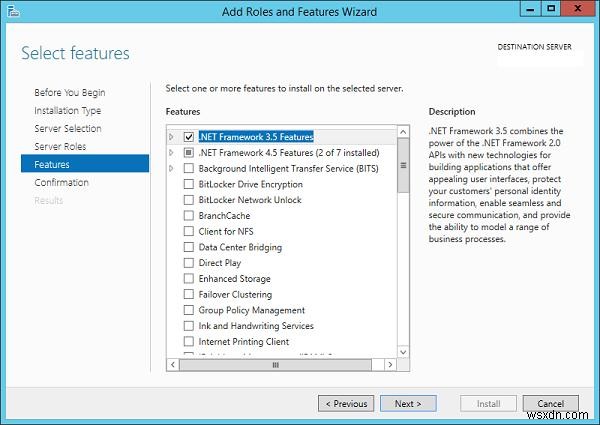 Windows Server 2012 R2 पर .NET Framework 3.5 कैसे स्थापित करें 