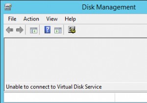 डिस्क प्रबंधन में वर्चुअल डिस्क सेवा को प्रारंभ या कनेक्ट करने में असमर्थ 
