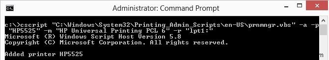Windows 10 / 8.1 . में कमांड प्रॉम्प्ट से प्रिंटर प्रबंधित करना 