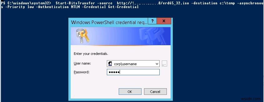 BITS और PowerShell का उपयोग करके अविश्वसनीय नेटवर्क पर बड़ी फ़ाइलों की प्रतिलिपि बनाना 