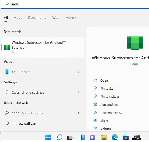 Android के लिए Windows सबसिस्टम:Windows 11 पर Android ऐप्स चलाना 