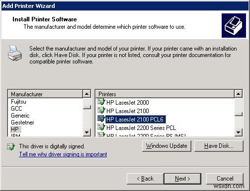 Windows 10 साझा प्रिंटर को Windows XP से कनेक्ट करने में असमर्थ 