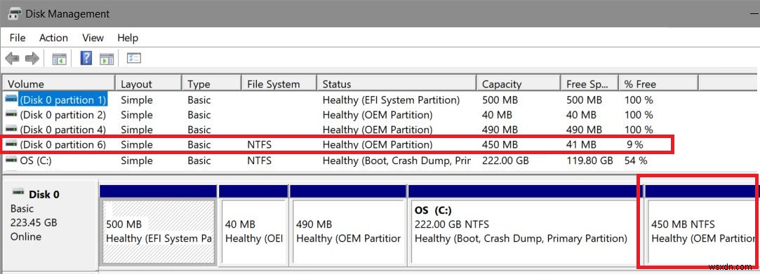 Windows 10 1803 अद्यतन एक अतिरिक्त OEM विभाजन बनाता है 