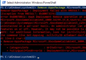 त्रुटि 0x80073CFA:Windows 10 में Remove-AppxPackage का उपयोग करके ऐप्स को अनइंस्टॉल नहीं कर सकता 