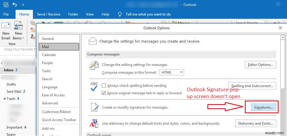 फिक्स:आउटलुक 2013/2016 में  हस्ताक्षर  बटन काम नहीं कर रहा है 