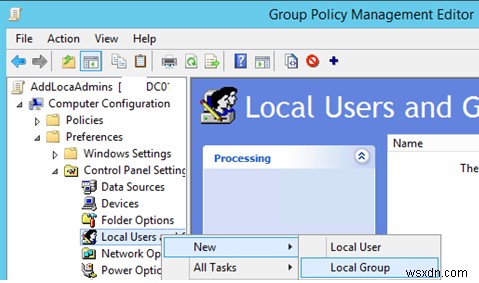 समूह नीति के माध्यम से उपयोगकर्ताओं को स्थानीय व्यवस्थापक समूह में जोड़ना 