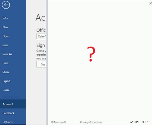 Office 365 ऐप्स में रिक्त साइन-इन स्क्रीन (आउटलुक, टीम, आदि) 