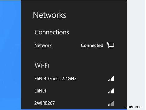 विंडोज 8 में उपलब्ध वाईफाई नेटवर्क को फ़िल्टर करना 