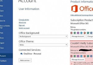 Office 365 (Microsoft 365) सदस्यता सत्यापित नहीं कर सका 
