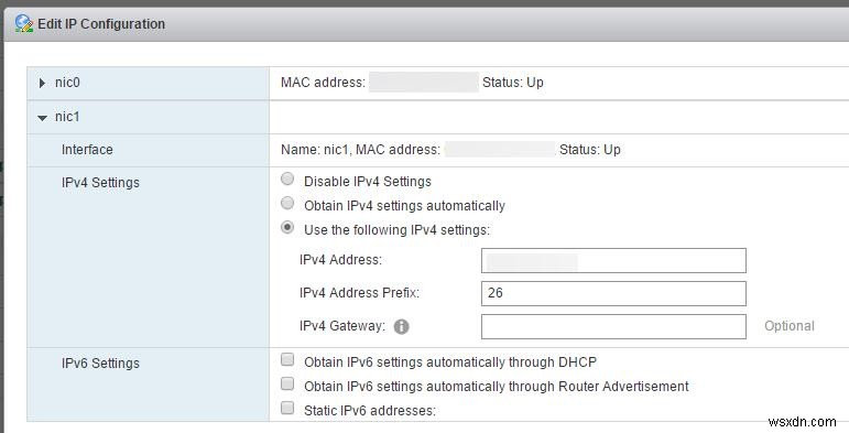 vCenter सर्वर उपकरण (VCSA) में दूसरा NIC कैसे जोड़ें 