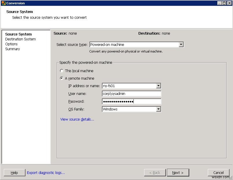 VMware कनवर्टर:P2V या V2V करते समय परिवर्तनों को सिंक्रनाइज़ करें 