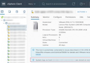 ESXi होस्ट पर सिस्टम लॉग गैर-स्थायी संग्रहण पर संग्रहीत होते हैं 
